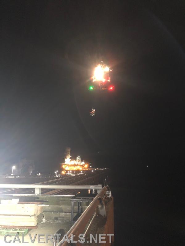 Trooper 7 performing hoist operation from the Cove Point LNG Pier.