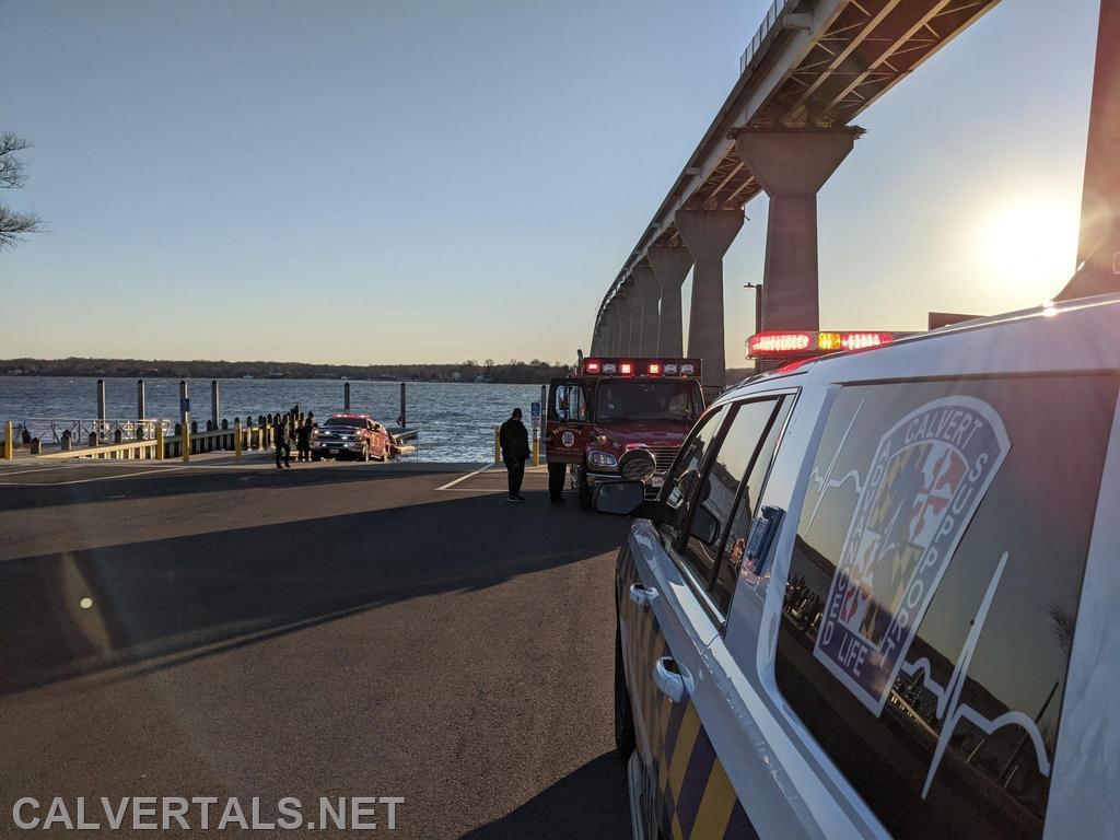 CALS Responds to Jumper from TJ Bridge. Calvert Advanced Life Support