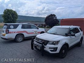 Car10 next to Orleans VFD's EMS rapid response vehicle.   Car10 will go from the flats of Calvert Co to the mountains of western Maryland.