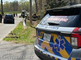 Car10 on scene of the commercial vehicle rollover.