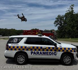 M101 on scene at the LZ for the injured child.
